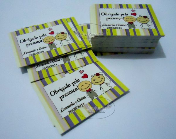 Tag de agradecimento para casamento