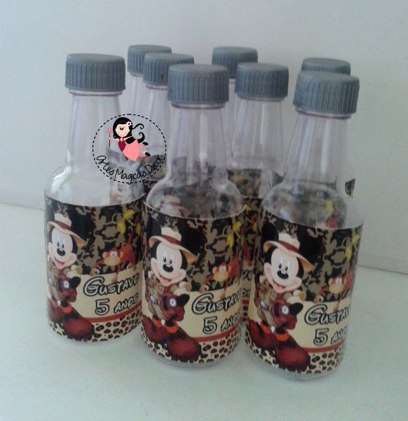 Rótulo garrafinha Mickey Safari